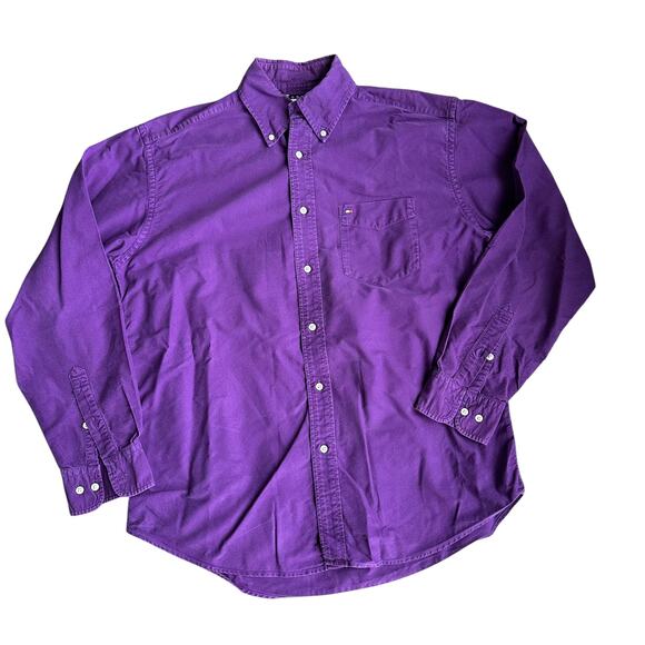 Tommy Hilfiger Purple LongSleeve ButtonUp Shirt Mens Medium - Picture 1 of 3